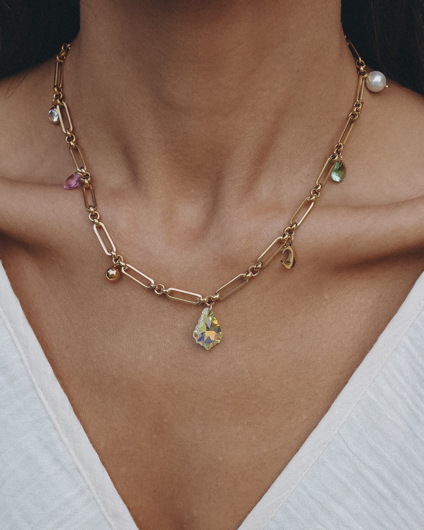 Spring crescent Necklace